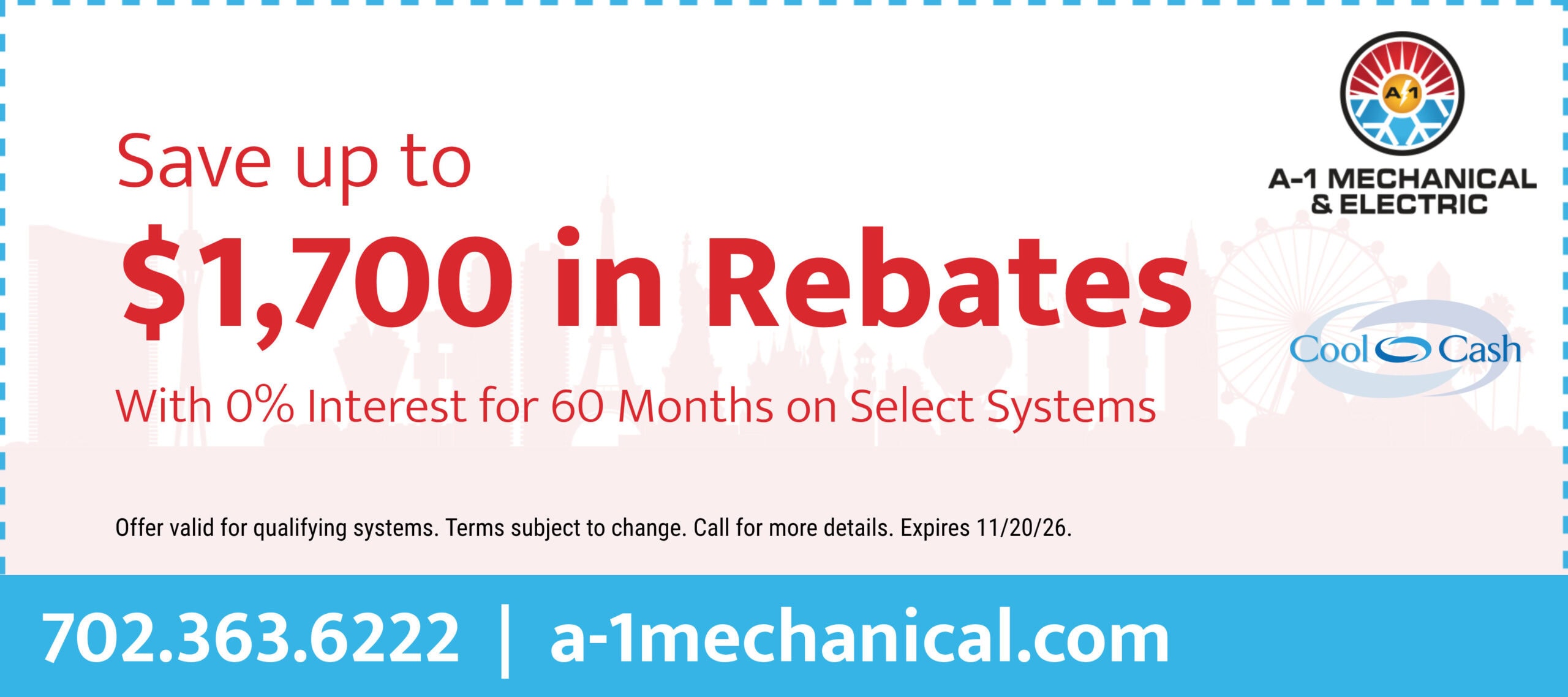 Save Up to $1,700 in Rebates With 0% Interest for 60 Months on Select Systems. Offer valid for qualifying systems. Terms subject to change. Call for more details. Offer expires 11/20/26.